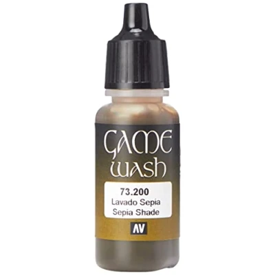 Immagine di Vallejo Game Color Wash Vernice Acrilica Trasparente ad Asciugatura Rapida, 17 ml, Marrone (Sepia)