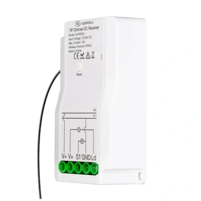 Immagine di Led Dimmer Voltaggio Costante 12V 24V, Comandi Pulsante Push e Radio RF, PWM Dimming, Per Striscia Massimo 10A