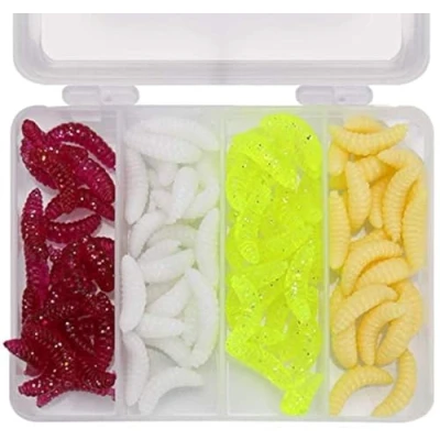 Immagine di Esca artificiale di 2,5 cm in morbido silicone, a forma verme, 100 pezzi