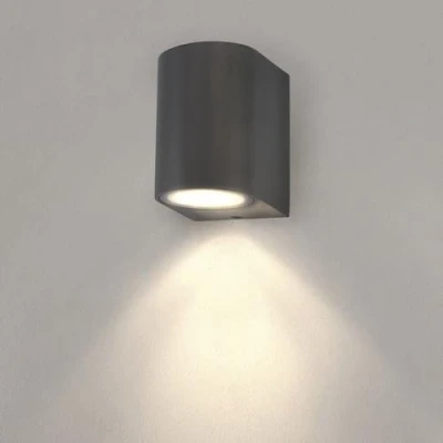 Immagine di Ledvion Vesta, lampada da parete a LED per esterni, colore antracite, rotonda, GU10 Down, IP54