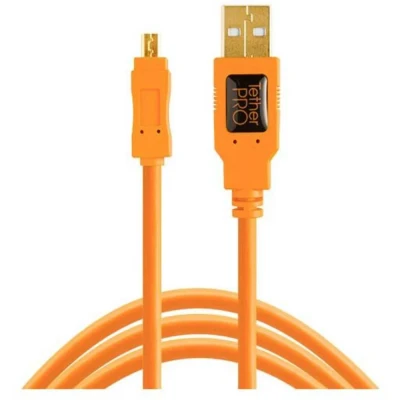 Immagine di Tether Tools Cavo USB Spina Mini B, A 4.60 m Arancione CU8015 ORG