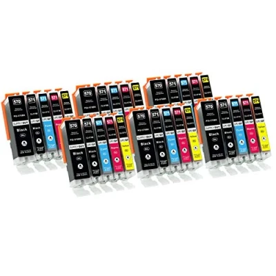 Immagine di 30 XL cartucce per stampanti compatible con Canon PGI 570 CLI 571 Pixma MG5750 MG5751 MG5752 MG5753 MG6850 MG6851 MG6852 MG6853 TS5050 TS5051 TS5053 TS5055 TS6050 TS6051 TS6052