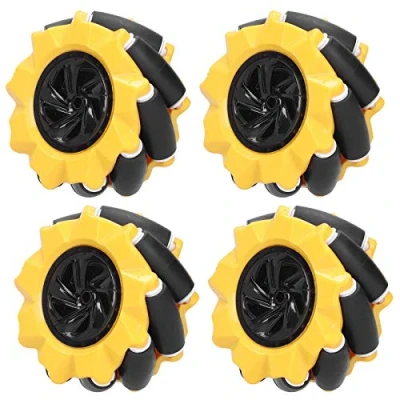 Immagine di ruota Mecanum da 80 mm scorrevole, gomma ABS omnidirezionale, kit robot Mecanum, accessori per auto intelligenti accoppiamento TT giocattolo fai te(Two pairs)
