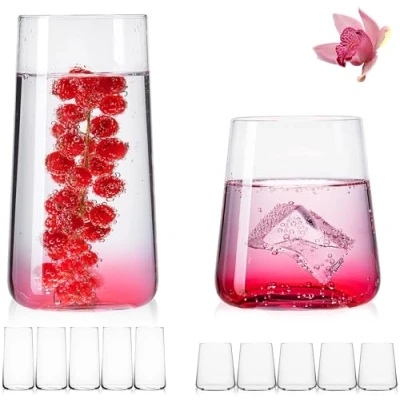 Immagine di Imperial, set di bicchieri in vetro, 450 ml e 550 ml, 12 pezzi, per acqua, succo, longdrink, cocktail