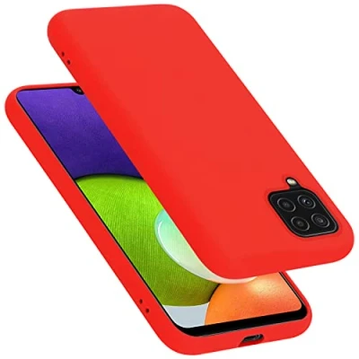 Immagine di Cadorabo Custodia compatibile con Samsung Galaxy A22 4G / M22 M32 in LIQUID ROSSO Morbida Cover Protettiva Sottile di Silicone TPU Bordo Protezione Ultra Slim Case Bumper