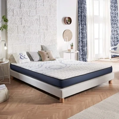 Immagine di Naturalex Materasso Memory 140x190 cm Matrimoniale Modello Perfect Dream Alto 15 Anallergico Antiacaro Alleviamento Punti di Pressione 7 Zone Lattice Blue