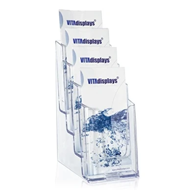 Immagine di VITAdisplays® Espositore per brochure DIN lungo DL con 4 ripiani, trasparente