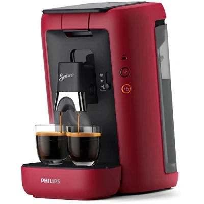 Immagine di Philips Senseo Maestro Macchina per caffè a cialde con capacità di e funzione memoria, serbatoio acqua da 1,2 litri, prodotto verde, colore: Rosso (CSA260/90)