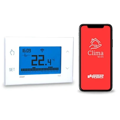 Immagine di VEMER VE785700 TUO WiFi LITE Termostato Intelligente Programmabile per Caldaia, Compatibile con Alexa e Google Home, Gestibile App Controllo Remoto, Alimentazione 230V, Bianco