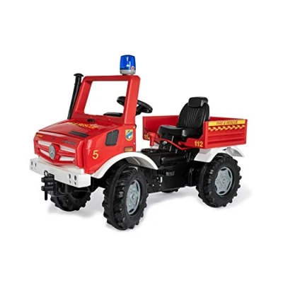 Immagine di Rolly Toys Mercedes Benz Auto RollyUnimog Fire Edition 2020 (unimog, Veicolo a Pedale), con RollyFlashlight, Sedile Regolabile, Pneumatici silenziosi, Singolo, Colore: Rosso, Grande, 038220