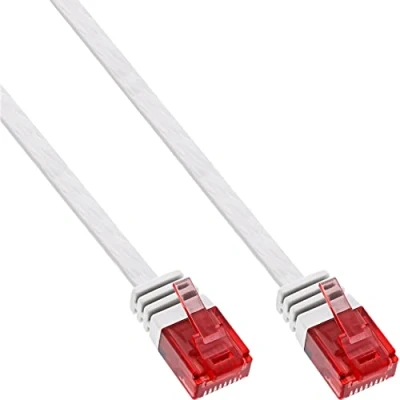 Immagine di InLine Flat patch cord UTP Cat.6 0.5m White cavo di rete 0,5 m Bianco