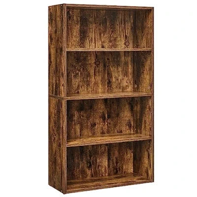 Immagine di VASAGLE Scaffale a 4 Ripiani, Libreria, Scaffalatura Portaoggetti, Organizzatore con Scomparti, Ripiani Aperti e Regolabili, per Soggiorno, Ufficio, Camera da Letto, Marrone Vintage LBC164X01