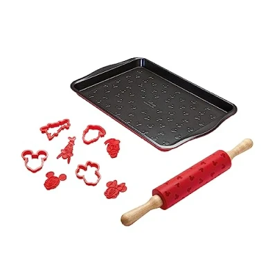 Immagine di Prestige Disney Set di 4 formine per biscotti e mattarello in silicone da 45 cm