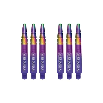 Immagine di RED DRAGON Peter Wright Snakebite Nitrotech Short Purple Ionic Dart Stems 2 Set per Confezione (6 steli in Totale)