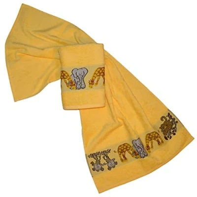 Immagine di Dyckhoff Set di 2 asciugamani in spugna per bambini, AFFE, 50 x 100 cm, 100% cotone, Oeko Tex Standard 100, 450 g/m²