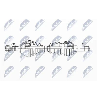 Immagine di NTY NPW PL 141 Albero motore / Semiasse Assale anteriore Sx 565 Trasmissione automatica OPEL: Astra H Hatchback, GTC, Caravan