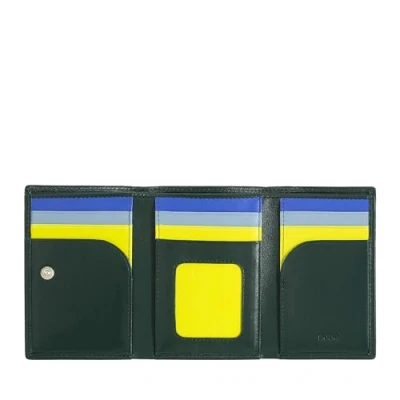Immagine di DUDU Portafoglio Uomo Trifold in Pelle, Porta Tessere Carte RFID Verticale con Bottone, Banconote, Multicolore Mangrove