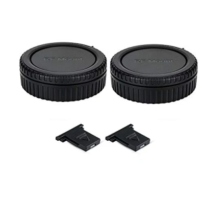 Immagine di PROfezzion Tappo Corpo Fotocamera con Attacco RF e Copriobiettivo Posteriore Copertura Hot Shoe per Canon EOS R1 R3 R5 Mark II R10 R8 R7 R50 R R6 RP Mirrorless Full Frame,2 Pezzi