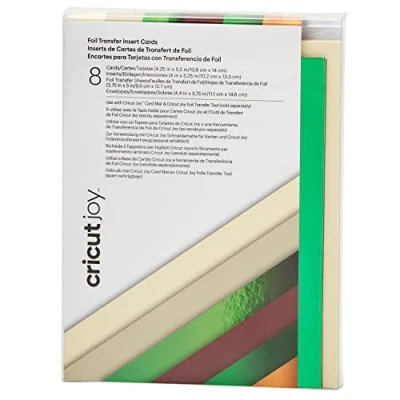 Immagine di Cricut Insert Cards Cameron, da Utilizzare Joy Card Mat e Foil Transfer Strumento, 10.8 cm x 14 cm, Confezione 8, Carta, A2, 8 Unità