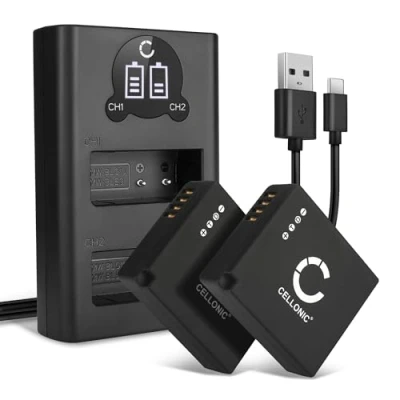Immagine di CELLONIC 2X Batteria DMW BLG10 BLE9PP Compatibile con Panasonic GX9 GX7 GX80 LX100 II Lumix TZ81 TZ80 TZ90 TZ95 TZ100 TZ202 DC GF3, 730mAh 7.2V 7.4V + Caricabatterie Doppio