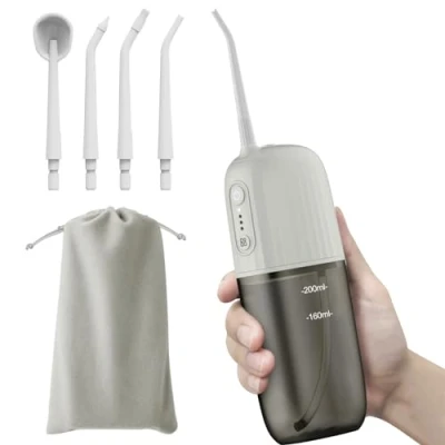 Immagine di Irrigatore orale wireless per denti Vincitore del test Pulitore dei elettrico con 4 modalità e 3 marce IPX7 impermeabile portatile USB ricaricabile acqua filo interdentale