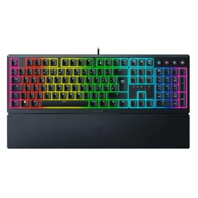 Immagine di Razer Ornata V3 Tastiera a basso profilo con Mecha membrana e Chroma RGB (Interruttore Ibrido Mecha, Copri Tasti UV, Poggiapolsi Magnetico Soft Touch, RGB) Layout IT, Nero