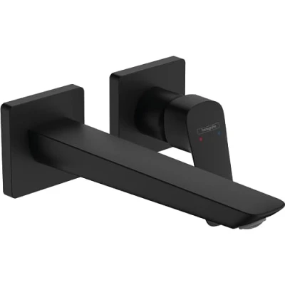 Immagine di Hansgrohe 71256670 Miscelatore monocomando lavabo ad Incasso a Parete, Nero Opaco, Lunghezza di uscita 20,6cm