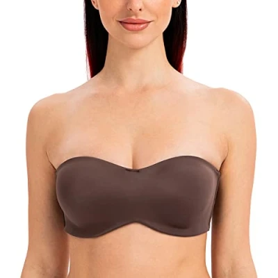 Immagine di MELENECA Donna Minimizer Reggiseno Senza Spalline Invisibile con Ferretto Imbottito Espresso 5F