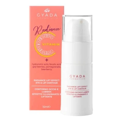 Immagine di GYADA COSMETICS, Radiance Lift Effect Eye &amp; Lip Contour, Contorno Occhi e Labbra Illuminante, Azione Antiossidante, Contrasta i Segni dell&#039;Età d&#039;Espressione, a Base di Vitamina C, 15 ml