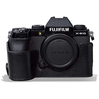 Immagine di MegaGear MG1961 Ever Ready Custodia in vera pelle, compatibile con Fujifilm X S10, colore: Nero