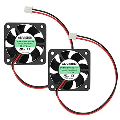 Immagine di ANVISION 2 Pack 40 mm x 10 12V DC Brushless Ventola di Raffreddamento con Doppio Cuscinetto a Sfera, Pin
