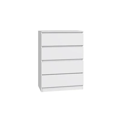 Immagine di Home Collective Cassettiera bianca con quattro cassetti, camera da letto, corridoio, comodino, armadio, credenza, larghezza 70 cm, altezza 97 cm