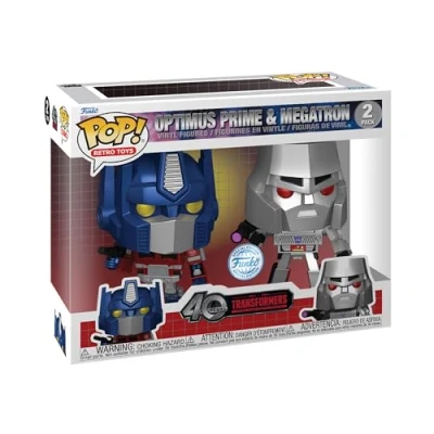 Immagine di Funko Pop! Retro Toys: Transformers Optimus Prime/Megatron 2 Pack Metallico Classic Figura in Vinile da Collezione Idea Regalo Merchandising Ufficiale TV Fans