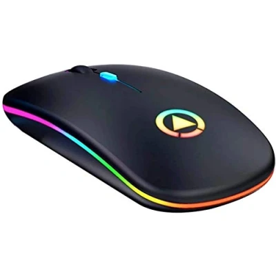 Immagine di Unity Mouse Wireless Ricaricabile Mini Ottico Senza Silenzio Click, Ultra Sottile 1600 DPI per Computer Portatile PC Laptop Mac Nero