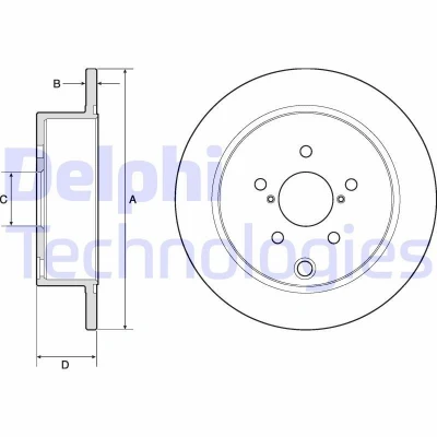 Immagine di DELPHI BG4776C Disco freno 274 10 5 pieno rivestito non trattato senza cuscinetto ruota, anello sensore ABS SUBARU: XV I, Forester IV, II