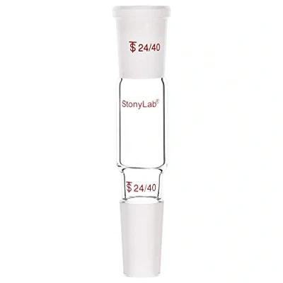 Immagine di stonylab Adattatore di Collegamento Diritto in Vetro, 70mm dal Giunto Esterno 24/40 al Interno per Forniture da Laboratorio Laboratorio, Vetro Borosilicato Glass Connecting Adapter