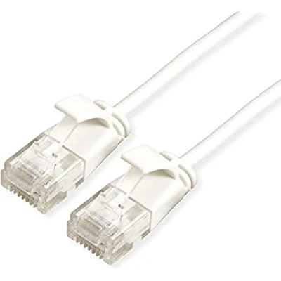 Immagine di Roline 21.15.0980 RJ45 cavo di rete, patch CAT 6A U/UTP 0.50 m Bianco non schermato, Privo alogeni, Ritardante fiamma 1 pz.