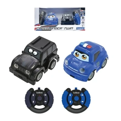 Immagine di Lexibook Crosslander Twin, Set di 2 radiocomandate Polizia, Auto dei ladri, Fino a 12 km/h, Effetti sonori e Luminosi, telecomandi, Colore Nero/Blu, RC12