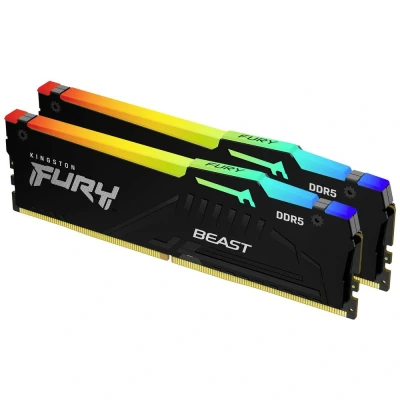 Immagine di DDR5 16GB KIT 2x8GB PC 5200 Kingston FURY Beast RGB KF552C40BBAK2 16