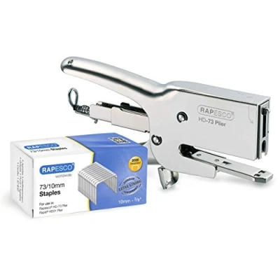 Immagine di Rapesco 1305 HD 73 Cucitrice a Pinza in Metallo e 2000 Punti da 73/10 mm, Cuce fino 70 Fogli, Argento