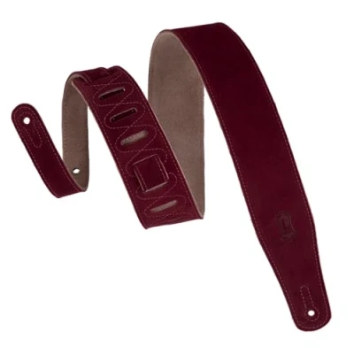 Immagine di LEVY&#039;S, MS26 BRG Tracolla in Pelle Scamosciata Burgundy 2 1/2&quot;, Larghezza di 1/2&quot; (6.35 cm), Lunghezza Regolabile Fino a 52&quot; (132 Colore Burgundy, Retro Netural