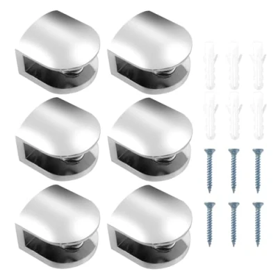 Immagine di BuxiuGK 6 Pezzi Morsetti in vetro Supporto lega di Zinco,staffe per Spesso 8 mm e acrilico
