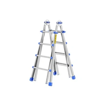 Immagine di Scala telescopica in alluminio 4+4 scalini 4+5 gradini 5+5 5+6 6+6 (5+5)