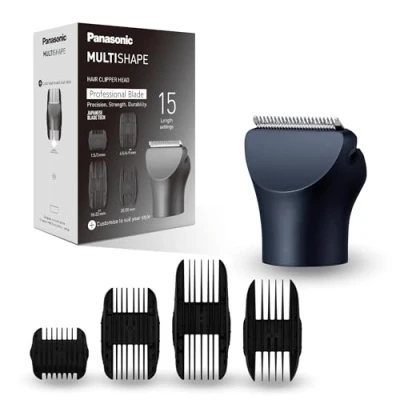 Immagine di Panasonic ER CHC1 A301 MULTISHAPE [Sistema Modulare per la Cura della Persona] Accessorio Testina Tagliacapelli, 15 Impostazioni di Lunghezza, 4 Pettini, Nero