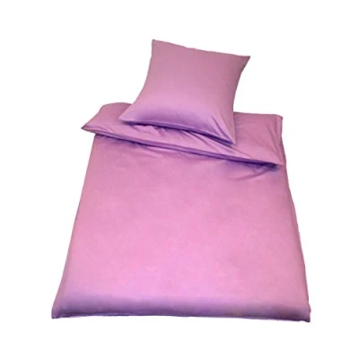 Immagine di Kinzler Biancheria da Letto in Raso di Cotone Uni, Modern, Diversi Colori/Misure, Cotone, Glicine, 80x80 + 155x200 cm