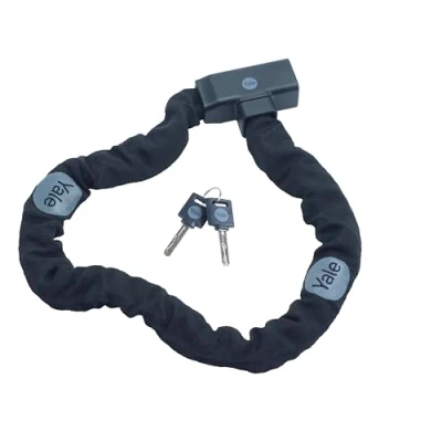 Immagine di Yale Catena di sicurezza con chiave Serie Essential YCHK0/8/90/2 lunghezza 900mm, Lega Zinco, Incluse 2 Chiavi, Testato spray salino per 96 Ore, diverse opzioni chiusura