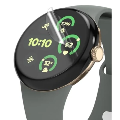 Immagine di Ringke Dual Easy Film (3 Pezzi) Compatibile con Pellicola Google Pixel Watch 3 41mm, Copertuna Totale Protettiva per Schermo Premium