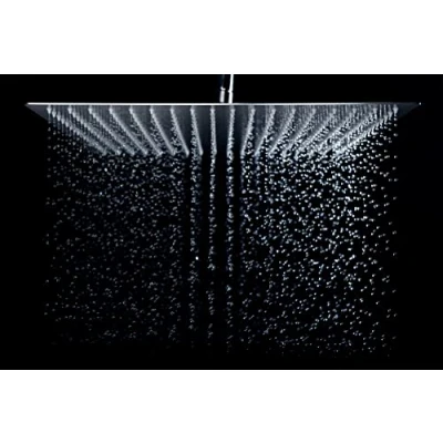 Immagine di Soffione Doccia a Pioggia, 12&quot; (30x30cm) grande, Docce Fisso quadrato, Acciaio inox SS304 ultra sottile.