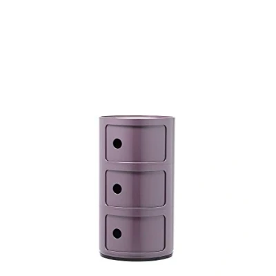 Immagine di Kartell Componibili Contenitore 3 Elementi, ABS, Base Tonda, Viola, 32 X 59 Cm