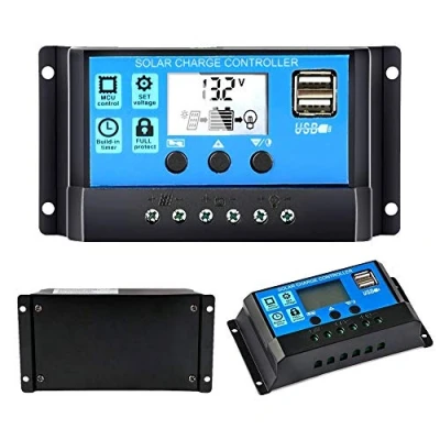 Immagine di Y&amp;H Regolatore di Carica Solare, 12 V/24 V, con Doppia Porta USB, 5 Timer e Display LCD